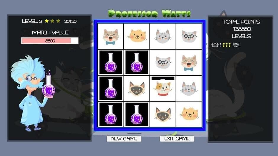Professor Watts Memory Match Cats screenshot 2