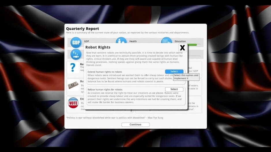 Democracy 3 - Clones and Drones screenshot 2