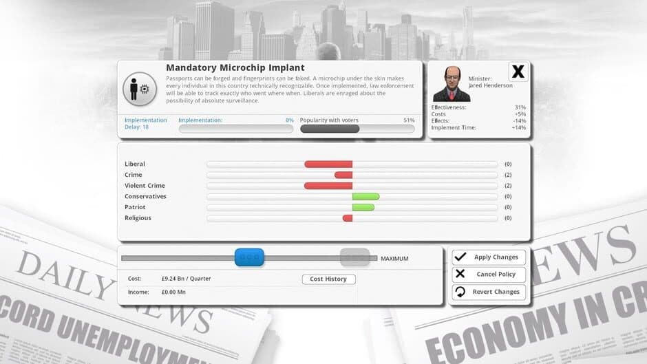 Democracy 3 - Clones and Drones screenshot 1