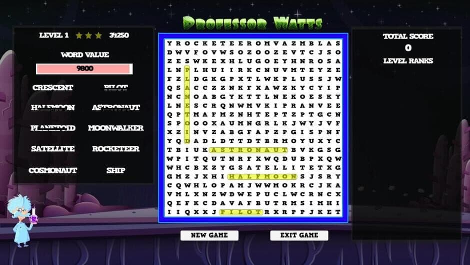 Professor Watts Word Search: Space Voyage screenshot 5