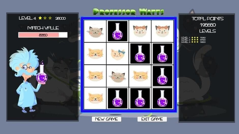 Professor Watts Memory Match Cats screenshot 3