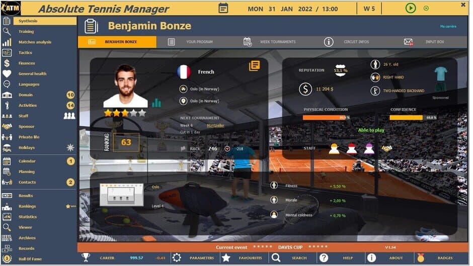 Absolute Tennis Manager screenshot 1