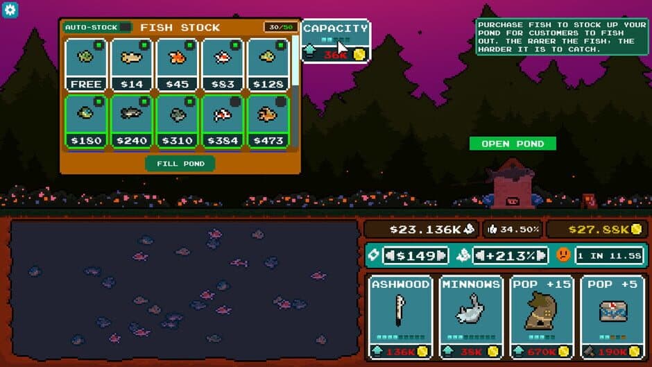 Pocket Idler: Fishing Pond screenshot 1