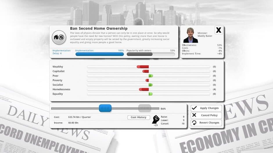 Democracy 3 - Extremism screenshot 2