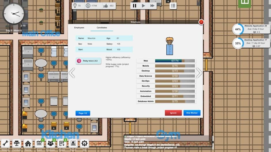 Outsourcing - IT company simulator screenshot 5