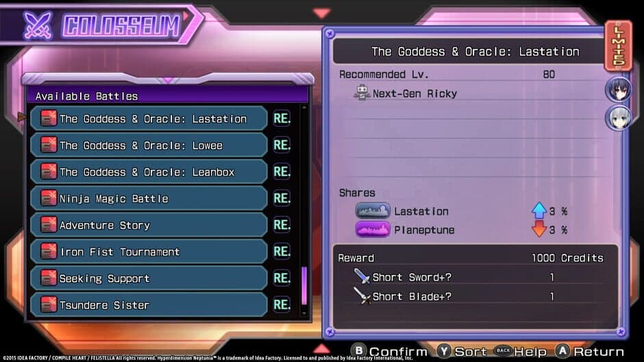 Hyperdimension Neptunia Re;Birth1: Colosseum + Characters screenshot 2