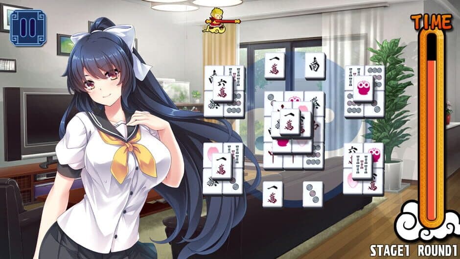 Pretty Girls Mahjong Solitaire [BLUE] screenshot 2
