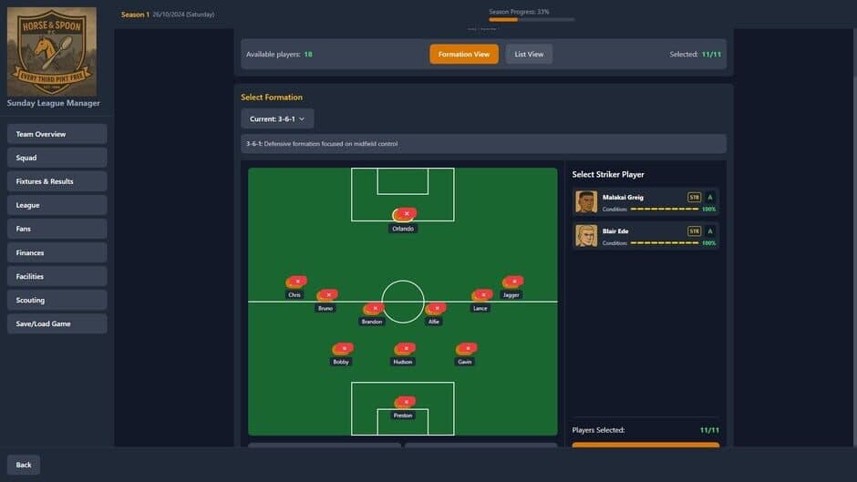 Sunday League Manager: Horse and Spoon screenshot 4