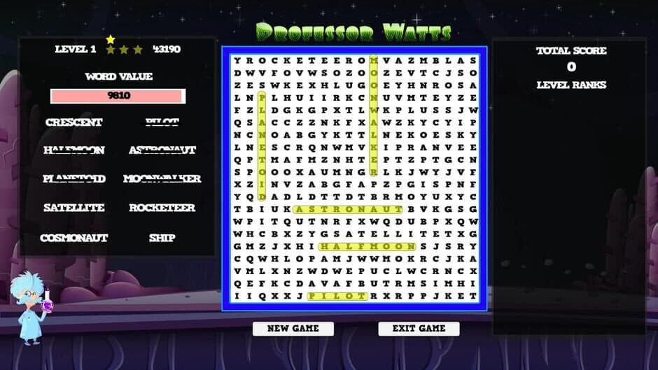 Professor Watts Word Search: Space Voyage screenshot 4