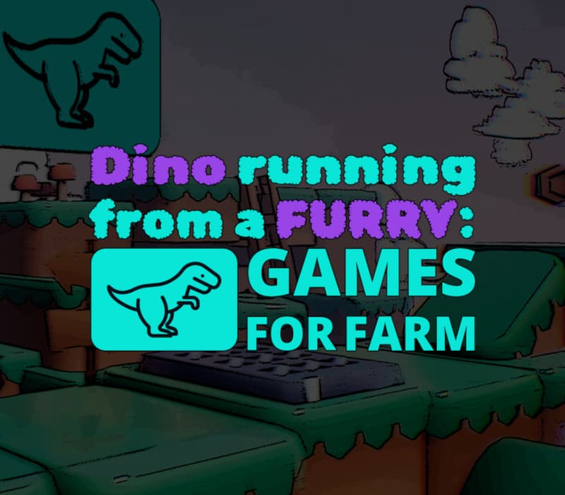 Dino running from a FURRY: GAMESFORFARM