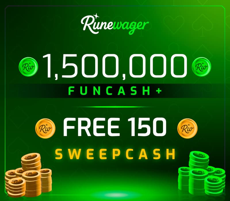 Runewager 1500000 Fun Cash + FREE 150 Sweep Cash