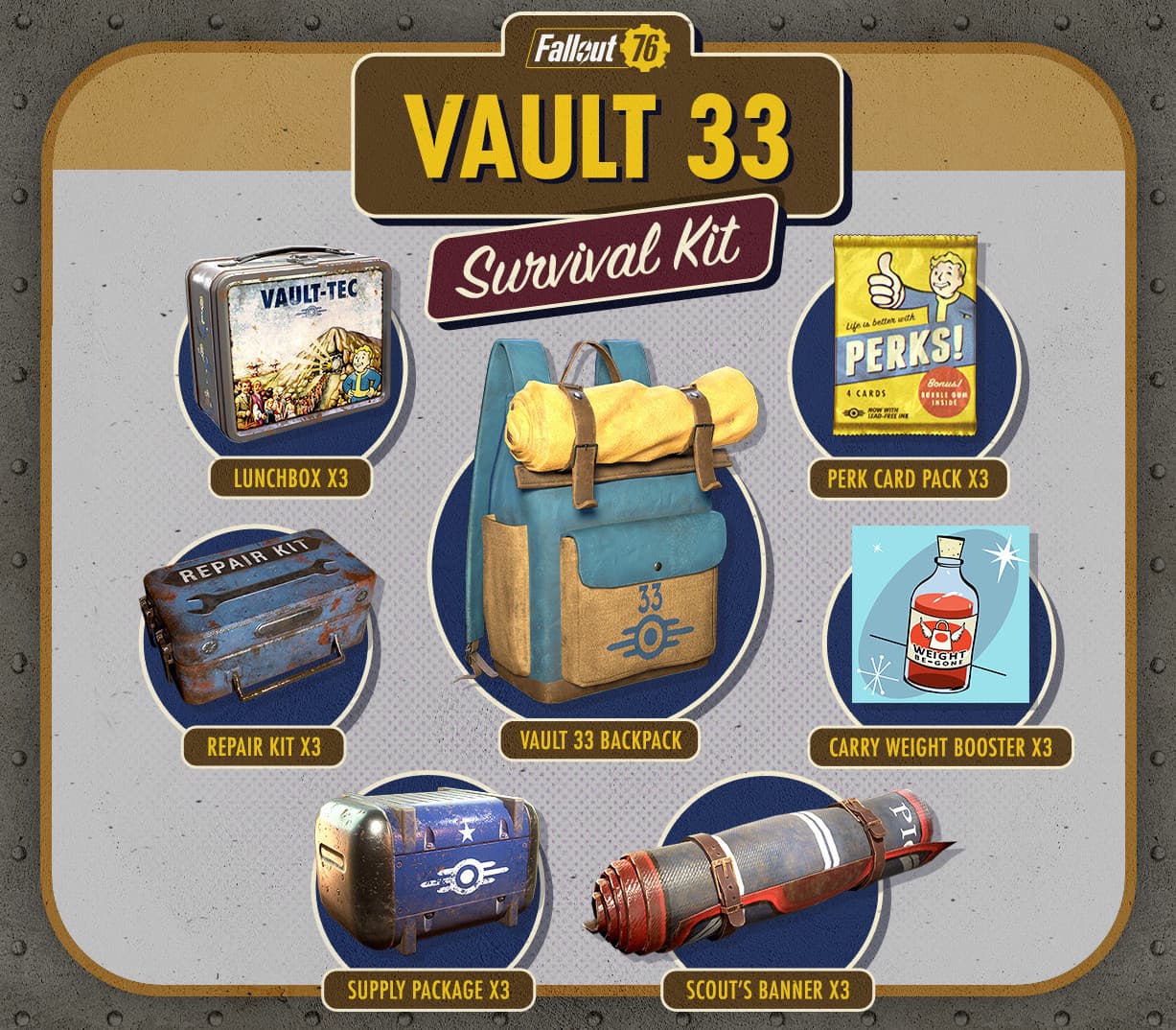 Fallout 76 - Vault 33 Survival Pack DLC PC Windows 10/11