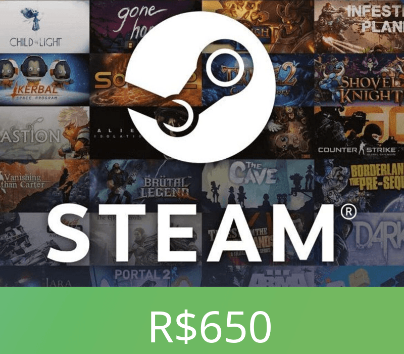 Steam Wallet Card 650 BRL BR Activation