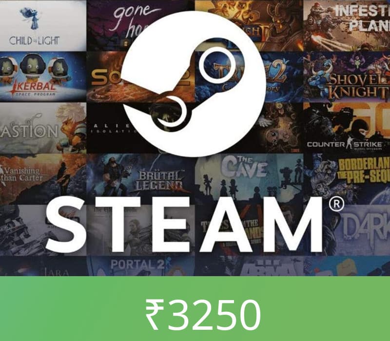 Steam Wallet Card ₹3250 INR Activation