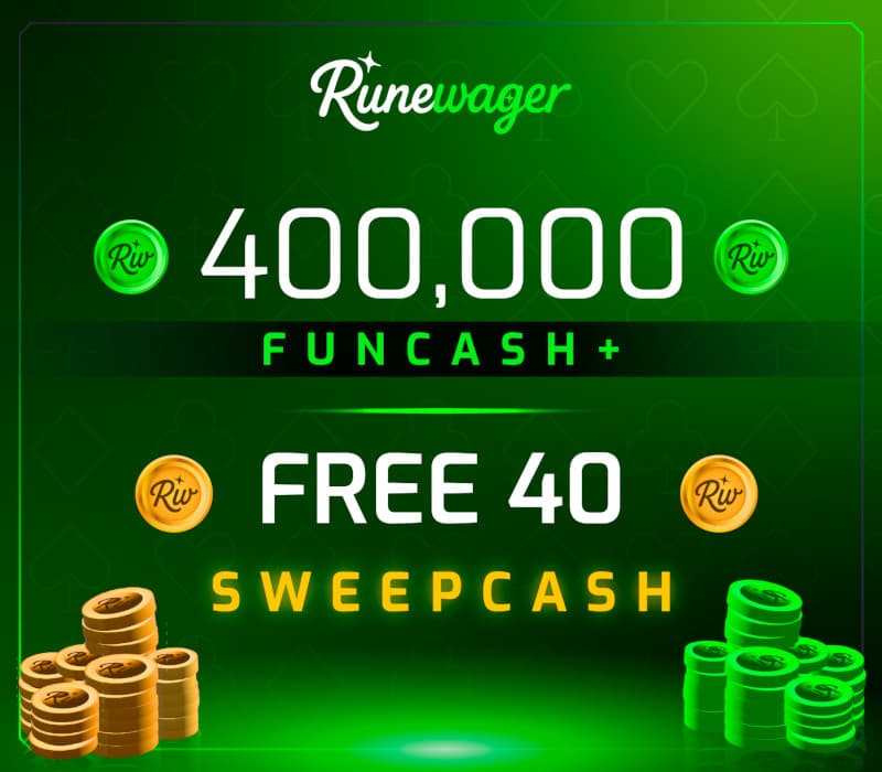 Runewager 400000 Fun Cash + FREE 40 Sweep Cash