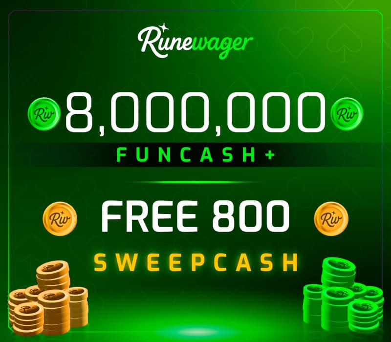 Runewager 8000000 Fun Cash + FREE 800 Sweep Cash