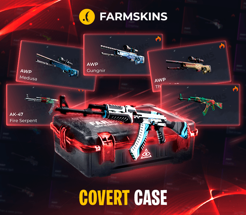 Covert CS 2 Skin Key – 1 of 83 Possible Skins (Farmskins.com | Global)