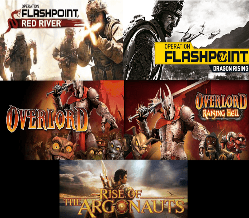 Operation Flashpoint: Red River + Operation Flashpoint: Dragon Rising + Rise of the Argonauts + Overlord + Overlord: Raising Hell Bundle