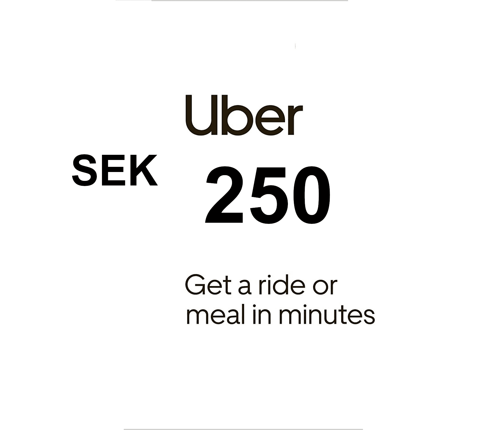 Uber 250 SEK Voucher SE