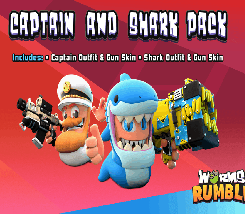 Worms Rumble - Captain & Shark Double Pack DLC